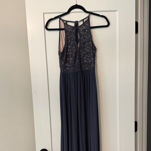 Elegant Navy Lace Wedding Dress